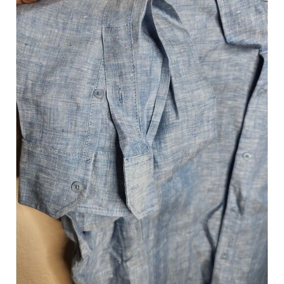 Cubavera Shirt Mens XL Linen Long Sleeve Button Up Pocket Casual Preppy Western - Picture 5 of 10